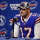 Josh Allen is pensive after the game.